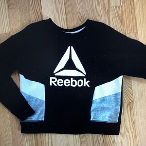 Reebok Black and Gray Logo Crewneck